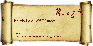 Michler Álmos névjegykártya
